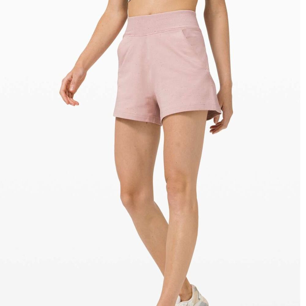 Lululemon LA Sweat Short in Mink Berry Pink Rainbow Speckled Shorts Size 4 Small